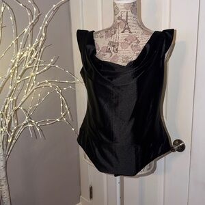 Express Black Satin Bodysuit